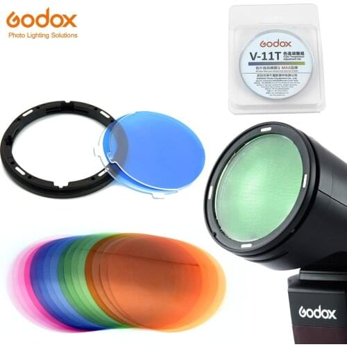 In Stock Godox AK-R16 Magnetic Mount Diffuser Plate with V-11T V11T Color Effect Gel Set for Godox V1 Flash Light Speedlite
