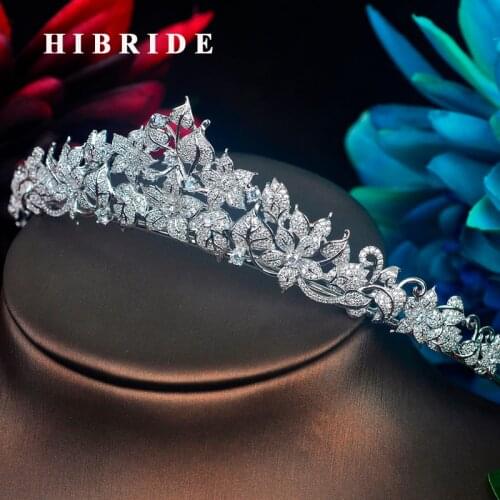 HIBRIDE Fashion Headband Tiaras For Women Bridal Hair Accessories Pageant Crown Fashion Jewelry Party Gifts C-80