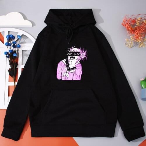 My Hero Academia Hoodies Anime Senpai Women Sweatshirt New Ahegao Harajuku Graphic Girl Pullover Hentai Himiko Toga Graphic Tops