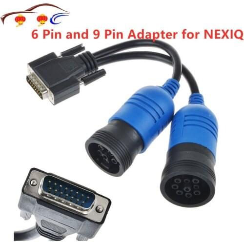 Truck Diagnose Interface 6 Pin and 9 Pin Adapter for NEXIQ 125032 USB Link Diesel Truck Diagnose Interface