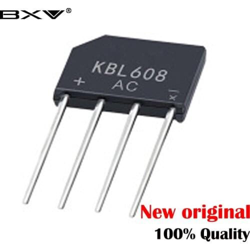 10PCS KBL608 KBL 608 Bridge Pile 6A 800V ZIP Flat Bridge Rectifier New and original