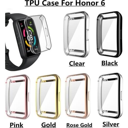 Soft Silicone Protective Cover For Huawei Honor Band 6 Case Plating TPU Screen Protector For Honor Band 6 Smartwatch Accessories