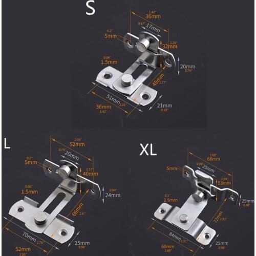 Stainless Steel Right Angle Locking Latch Sliding Barn Door Lock Doors Windows Hasp Safety Security Home Anti-Theft Guard