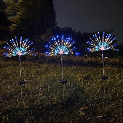 NEW 1/2pcs Solar Fireworks Lawn Lamp LED Outdoor Garden Decoration IP65 Dandelion Waterproof String Light for Landscape Lighting