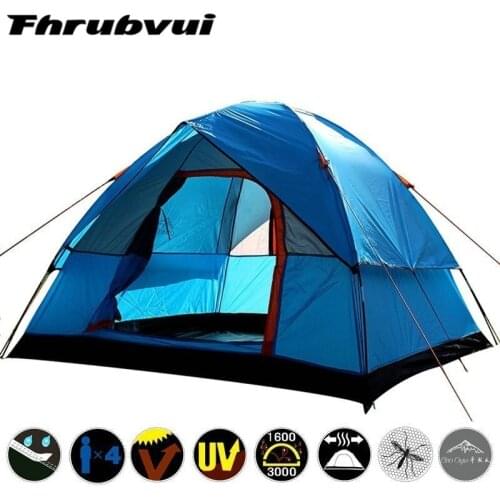 Hot Waterproof Camping Hiking Fishing Tent Separated Dual Layer Travel Tent 4 Season Anti UV Beach Tent for 3-4 Person Family