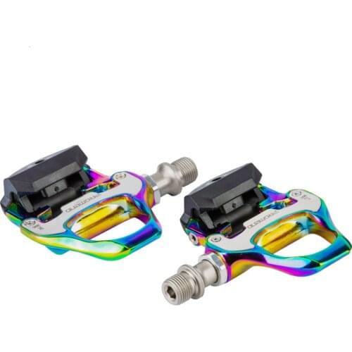 Road Bicycle Pedals Rainbow aluminium alloy Lock Step Lock pedal Bike parts