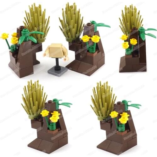 Landscape Mountain Flowers Building Block Moc Figures Assembly Furnishings Field Grass Model Child Christmas Gifts Creator Toys