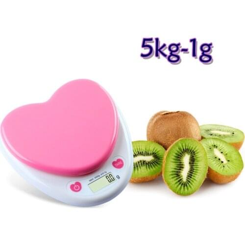 Portable Digital Kitchen Scales LCD Monitor Electronic Scales Solid Heart Shape Gift Digital Scale Bascula Cocina Kitchen Tools
