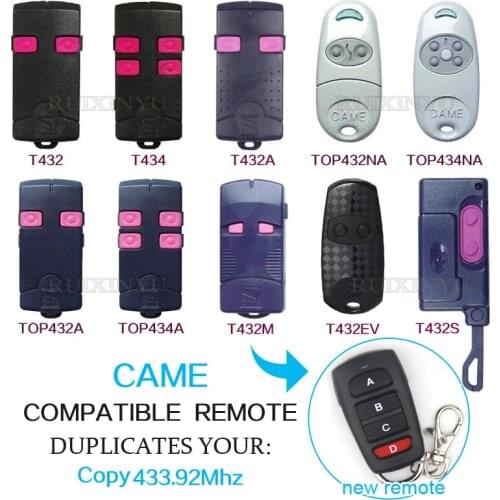 CAME Remote Control CAME TOP432EE TOP432NA TOP432S Remote Control Duplicator 433.92mhz Garage Door Remote Control CAME 433mhz