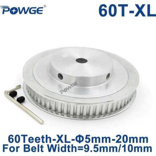 POWGE 60 Teeth XL Synchronous pulley Bore 5/6/8/10/12/14/15/17/19/20mm for width 9.5mm Timing Belt 60-XL-037 BF 60teeth 60T