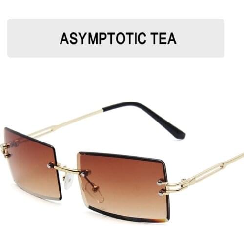 2021 New womens Sunglasses square rimless Sunglasses rectangular sunglasses metal square sunglasses beach glasses dropshipping