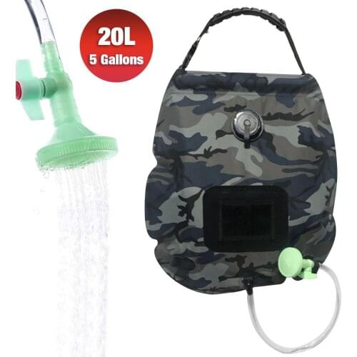 Solar Shower Bag Camping Shower 5 Gallons/20L Solar Heating Bag with Removable Hose and On-Off Switchable Shower Head