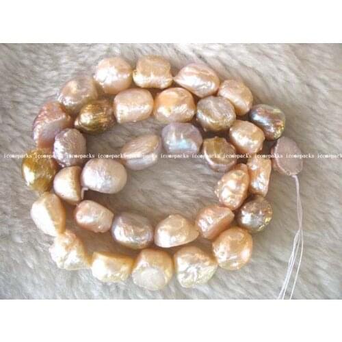 Unique! freshwater pearl multicolor 10-13mm baroque 15"