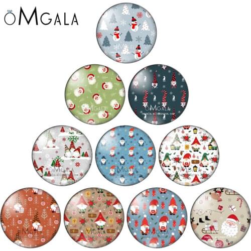 Merry christmas Santa Claus Painting Patterns 10mm/12mm/18mm/20mm/25mm Round photo glass cabochon demo flat back Making findings