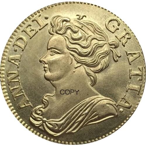 UK 1714 Great Britain Anne gold 1 Guinea 3rd bust Metal Brass Gold Coin Goods from China Replica Souvenir Collectibles Coins