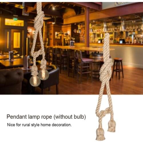 2M E27 Lamp Holder Vintage Hemp Rope Lamp Base Ceiling Light Base Pendant Lamp Bulb Holder 85-265V