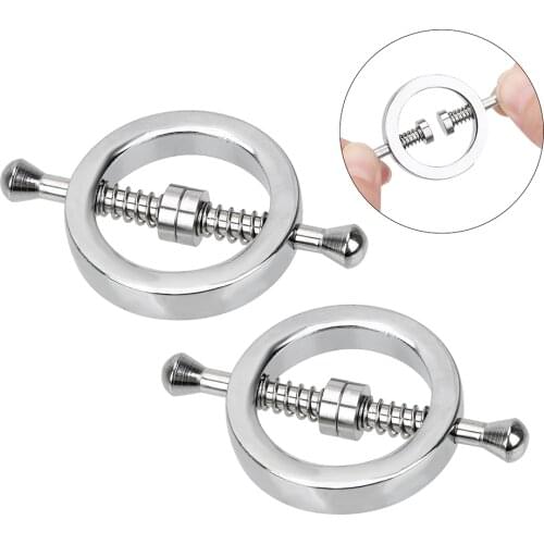 1 Pair Adjustable Adult Games Sex Toys for Couple Metal Nipple Clips Nipple Stimulator Torture Play Clamps Sex Slave Restraints