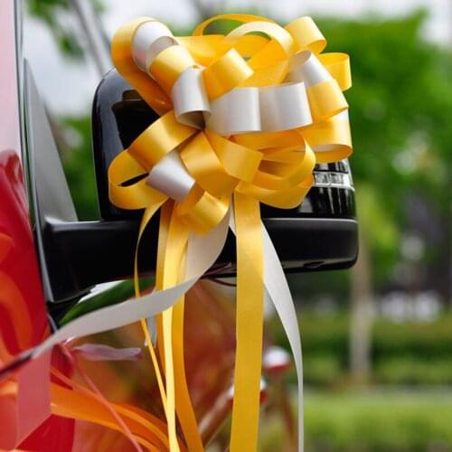 10PCS/box 9 Kinds Double Color Wedding Garland 5cm Width Pull Bows Ribbon Hand Flower Ball Gift Car Decoration Packing Wrap