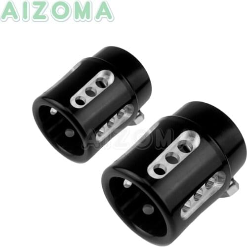 2pcs Universal Motorcycle Aluminum 6061-T6 Exhaust Pipes End Tips For Harley Yamaha Honda 1-3/4" Straight Cut Muffler Tail Plugs