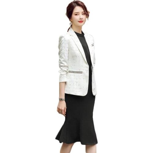 2021 Korean Plus Size Fashion Slim Small Suit Female Long-sleeved Spring Autumn New Casual Small Fragrance Style Jacket LR1044