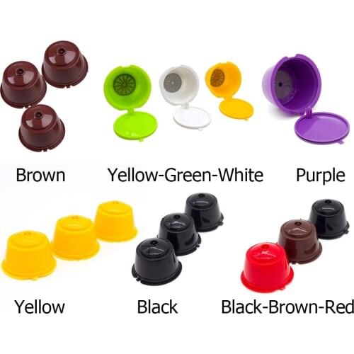 3pcs Coffee Capsule Filters Refillable Reusable Coffee Capsule Cups with Spoon Brush Coffeeware for Nespresso Dolce Gusto