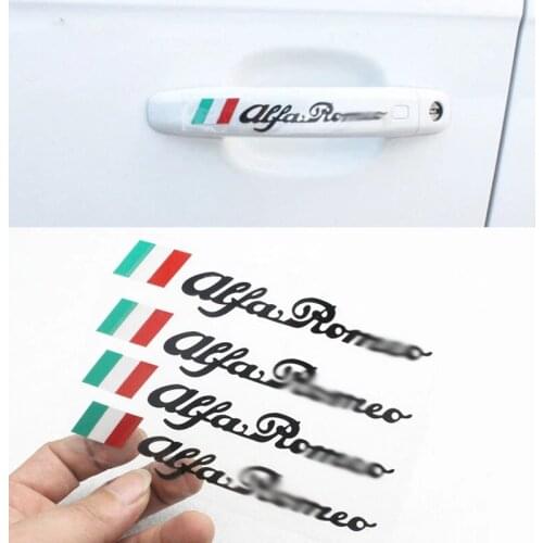 4Pcs Car Door Handle Garland Door Handle Stickers for Alfa Romeo 147 159 Giulietta 156 Car Exterior Accessories