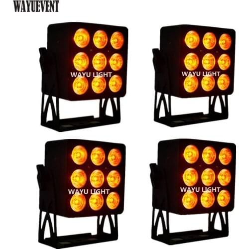 4pcs/lot LED Par Can 9x12W Aluminum alloy LED Par RGBW 4in1 DMX512 LED Square par Wash dj stage light disco party lighting