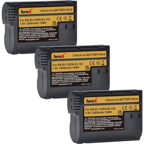2280mAh EN-EL15C EN EL15C EN EL15 Batteries for for Nikon Z5, Z6, Z6 II, Z7, Z7II D7000 D7100 D7200, D850 D7500 D810 D500 V1