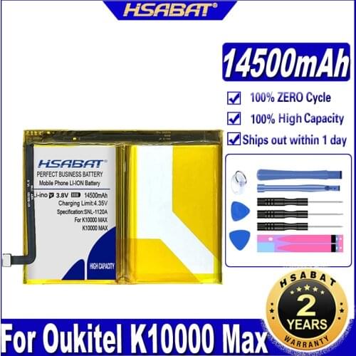 HSABAT K10000 MAX 13600mAh Battery for Oukitel K10000 Max for Poptel P9000 Max Batteries