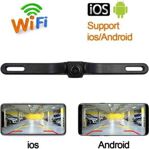 Automobiles USA lincense plate frame wireless wide angle Wifi backup smartphone app monitor display parking camera HD display