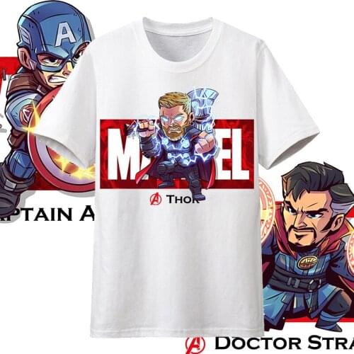 Disney Marvel The Avengers Cotton Female Girl T Shirt Tops Luxury Designer Tshirt Summer Cartoon Women T-Shirt Cotton