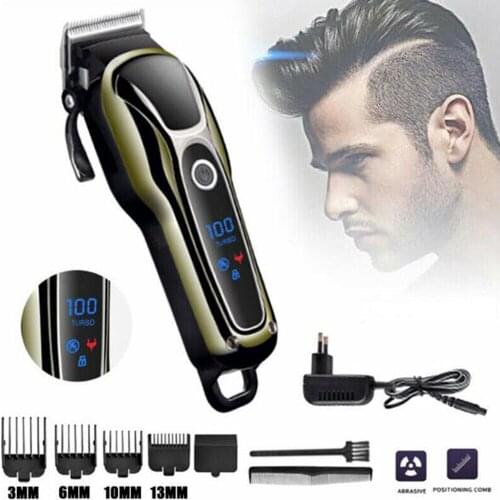 Electric LCD Hair Clipper Trimmer Haircut Machine Barber Shaver EU Plug Kids Child Adults Hair Cutting Kit Barber Shaver