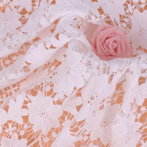 Guipure Floral Overlay Lace Fabric Hollow Out Water soluble Lace fabric For DIY Garment Party Wedding Dress Bridal Evening Gown