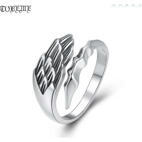 Handcrafted 100% 925 Silver Feather Ring Thailand Silver Ring Vintage Silver Ring Resizable