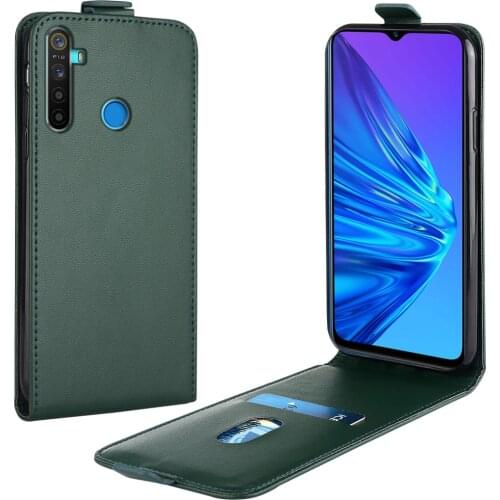 Flip Up and Down Leather Case for Realme 5 Case RMX1911 RMX1919 RMX2032 Vertical Cover for Realme5 Case Phone Bag