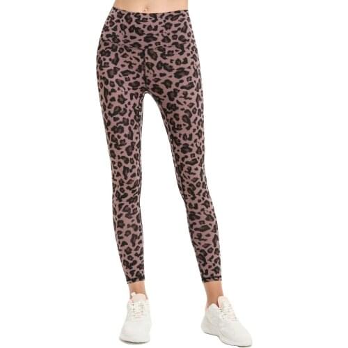 Leopard Print Leggings For Fitness High Waist Nylon Stretch Cozy Sport Woman Running Pants Gym Tights Workout Athletic Leggins
