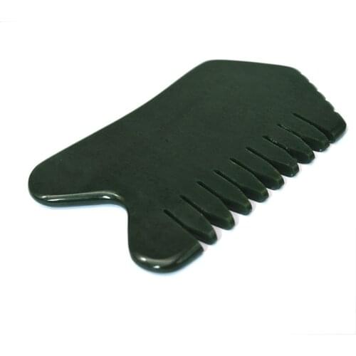 1 Piece Nephrite Jade Guasha Massager, Face Gua Sha Tools with Comb for Body Care