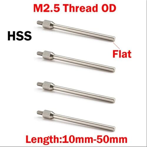 1mm 1.5mm 2mm 3mm OD M2.5 Thread 40mm 50mm Measurement Length HSS Guage Micrometer Pin Flat Head Dial Indicator Tip Probe