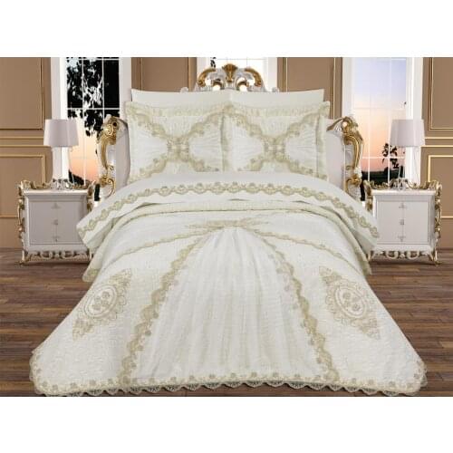 Raks French Laced Blanket Set Cream