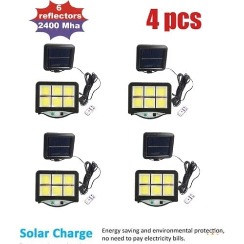 4pcs seperable 120 LED Solar Powered Wall Lamp Outdoor Waterproof Wide Angle PIR Solar Motion Sensor Lamp for Street Garden Deco