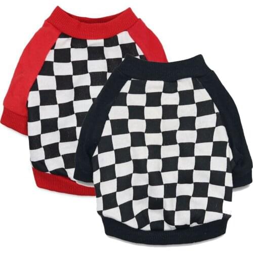 Puppy Clothes Fashion New Black and White Plaid Sweater T-shirt Comfortable Soft Warm Outerwear Coat Pet Clothing