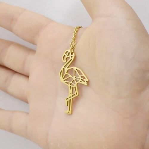 Stainless Steel Horse Necklaces Flamingo Charm Pendant Necklace Jewelry for Women Girls Party Gift Jewelry dropshipping
