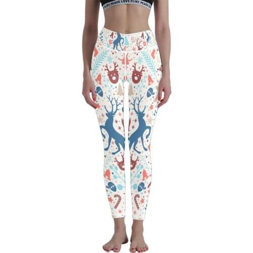 Personalized Breathable Christmas 3D Pattern Printing Sports Seamless Yoga Pants Nine-point Pants Stretch Leggings Tight Pants