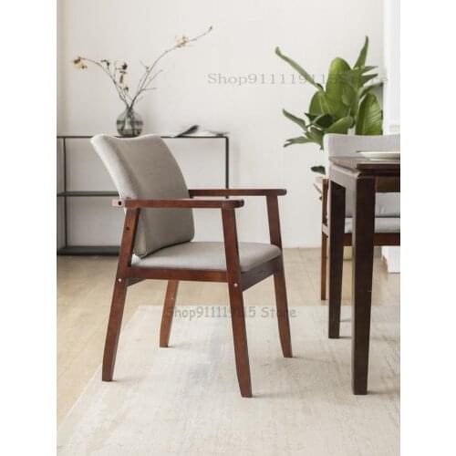 Simple Solid Wood Dining Chair Household Stool Back Armchair Make Up Chair Japanese Restaurant Leisure Computer Desk Chair