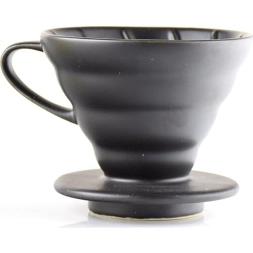 Q V60 Style Coffee Drip Filter Cup Pour Over Coffee Maker with Separate Stand for 1-4 Cups