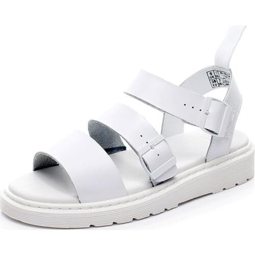 Unisex Summer Sandals Women Shoes Comfy Soft Women Sandals Open Toe Low Heels Shoes Buckle Ladies Flat Platform Sandals 34-44