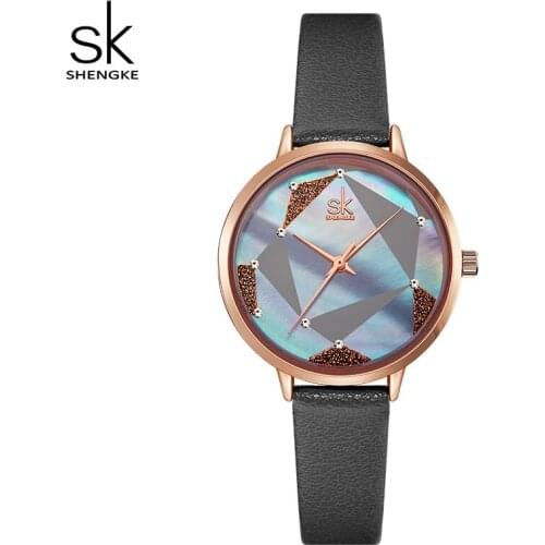 Shengke Ladies Watch With Leather Strap