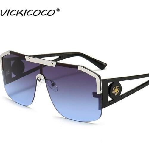 Fashion Square Sunglasses Men 2020 Retro Brand Metal Gradient Mirror Brown Black Vintage Rimless Punk Sunglasses Women UV400