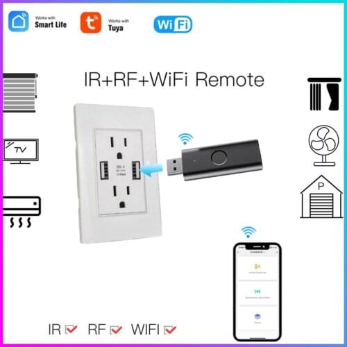 Tuya Smart Wifi IR+RF Remote Control Universal Infrared Smart Home Smartlife Control For TV DVD AC Works With Alexa Google Home
