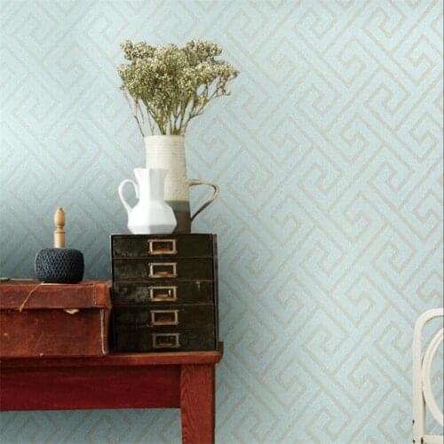 Wellyu new Chinese lattice wind non-woven stripe wall paper living room restaurant study home improvement background wallpaper